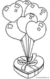 lamina para imprimir y colorear caja de bombones y globos